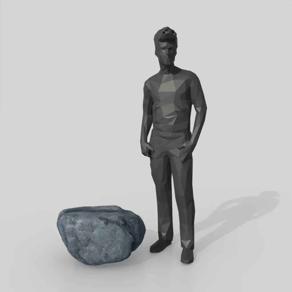 Low poly Simple Boulder Rock 230420