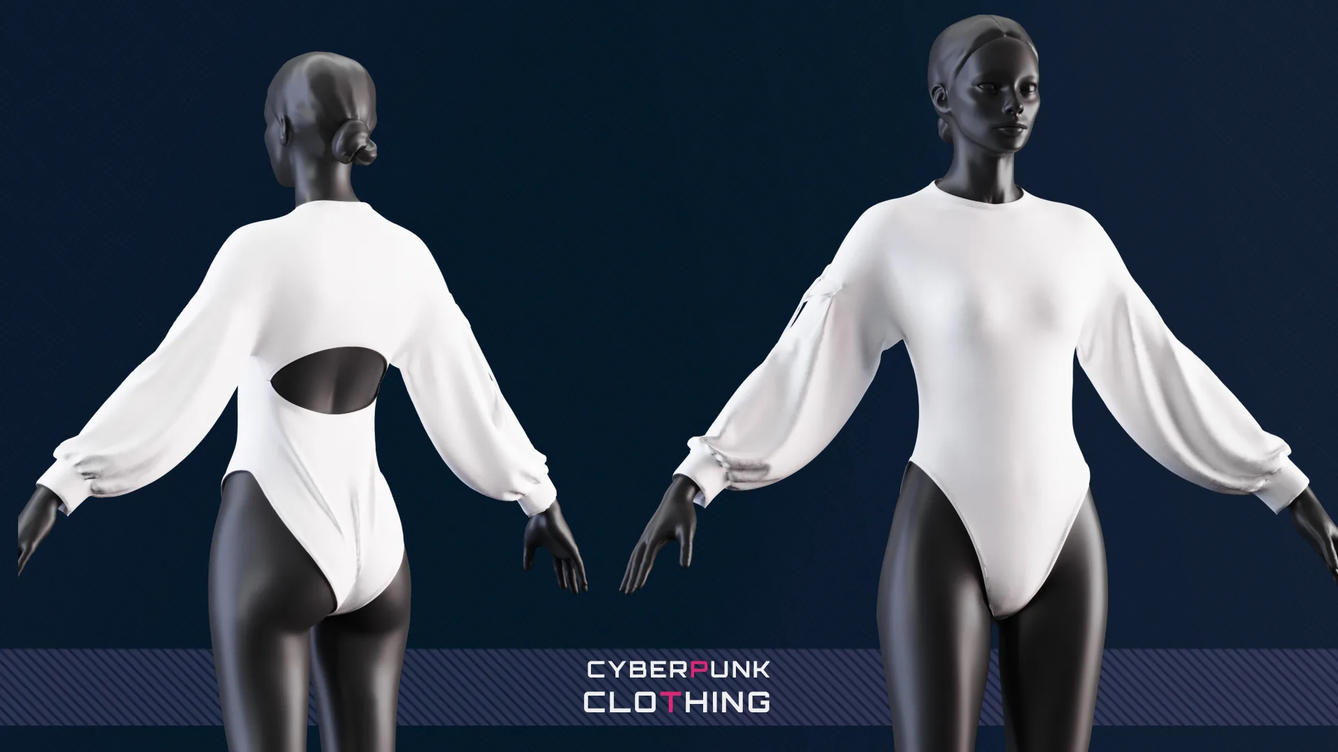 CYBERPUNK FEMALE BASIC CLOTHING_Marvelous/CLO3D/OBJ/FBX