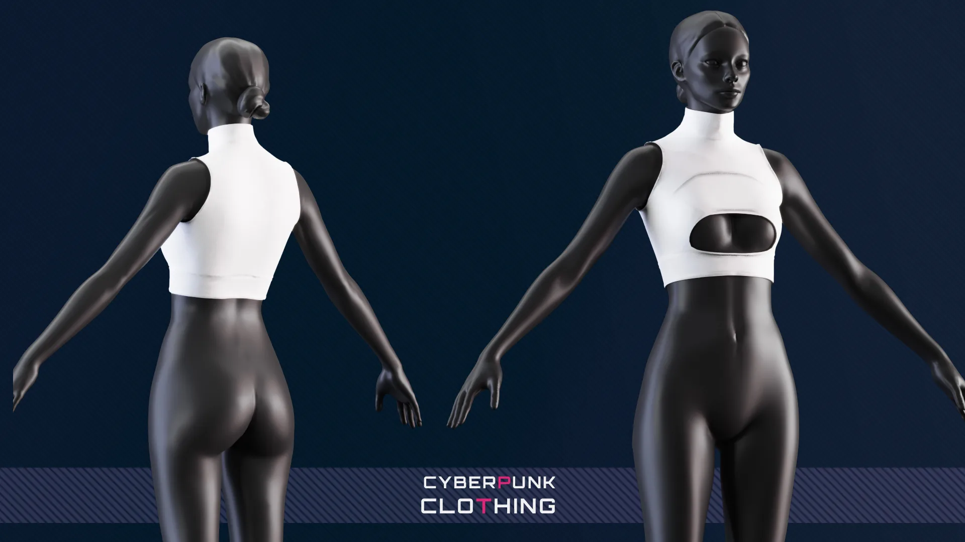 CYBERPUNK FEMALE BASIC CLOTHING_Marvelous/CLO3D/OBJ/FBX