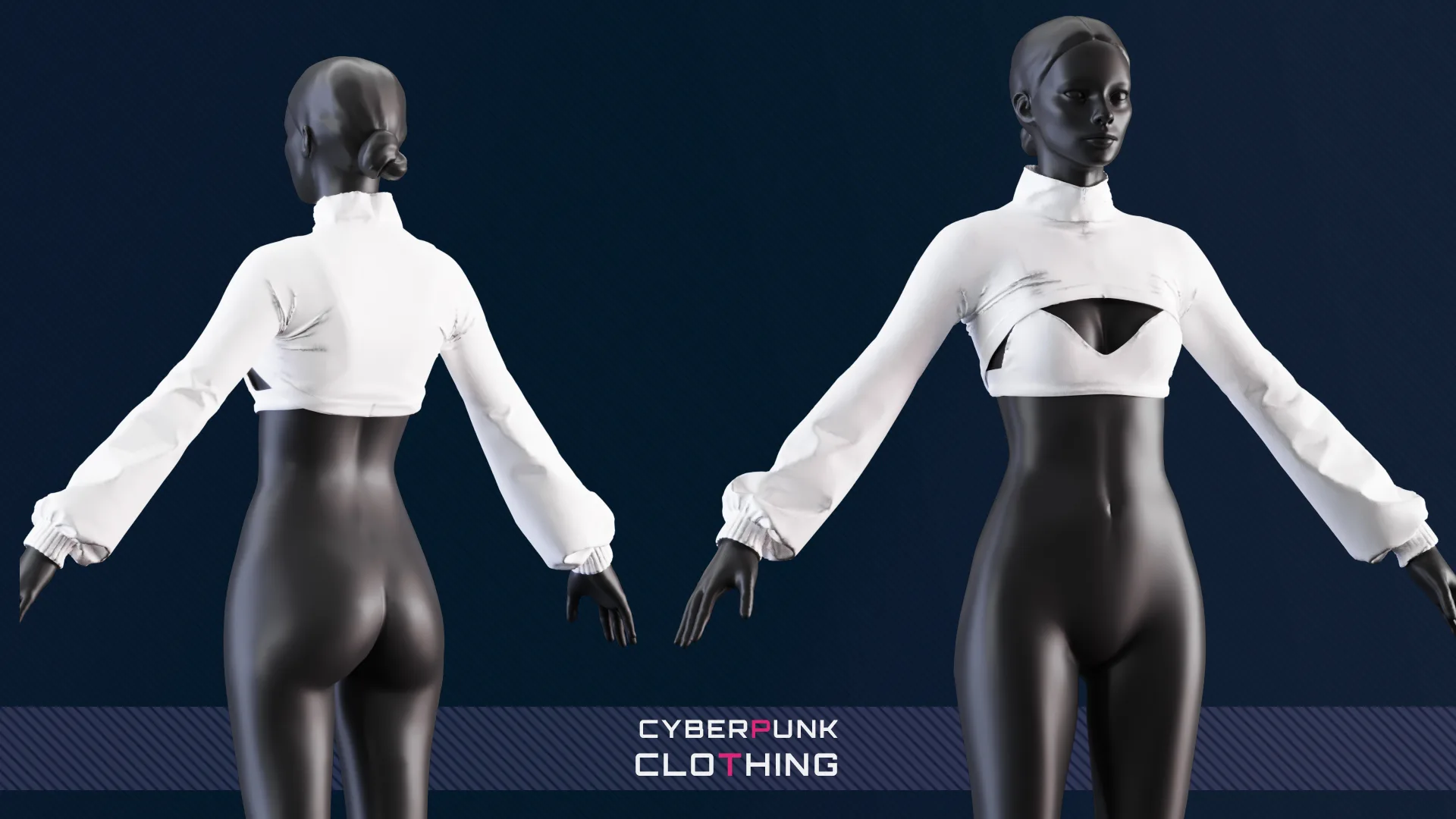 CYBERPUNK FEMALE BASIC CLOTHING_Marvelous/CLO3D/OBJ/FBX