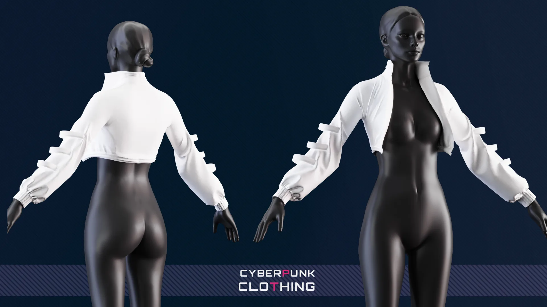 CYBERPUNK FEMALE BASIC CLOTHING_Marvelous/CLO3D/OBJ/FBX