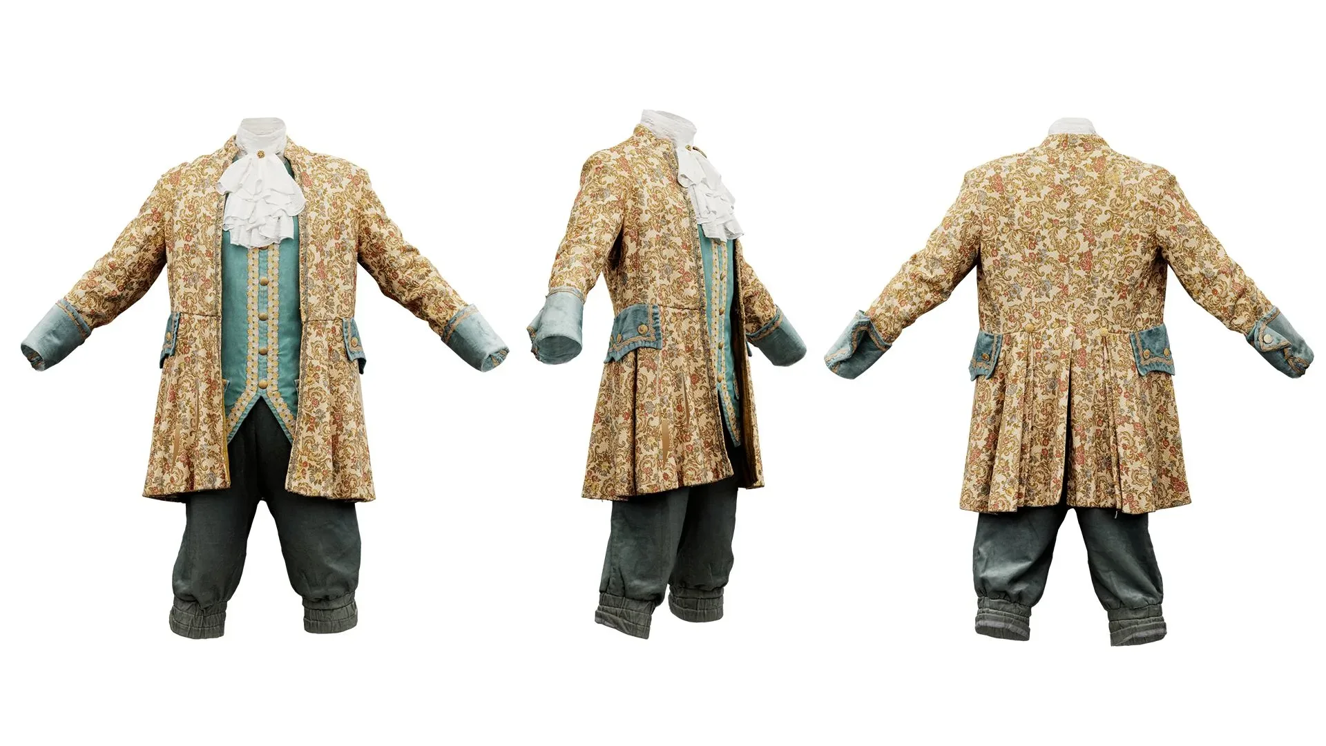 81 3D Scanned Roman Rococo Army Soldier Pilot Priest Renaissance Suit Fantasy Clothing Items