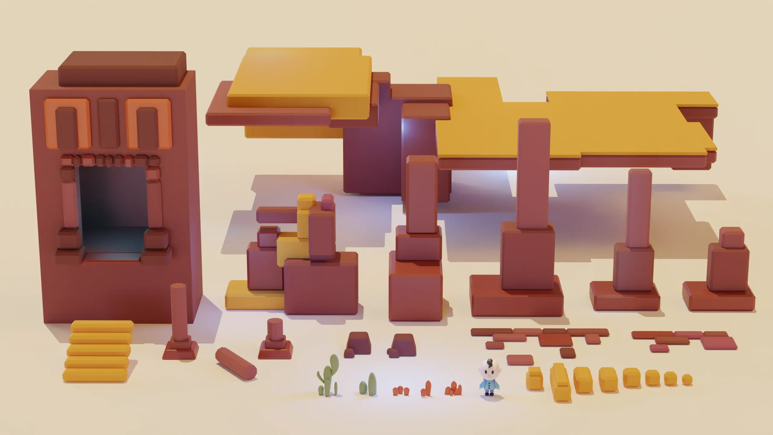 Low poly Desert Landscape Assets