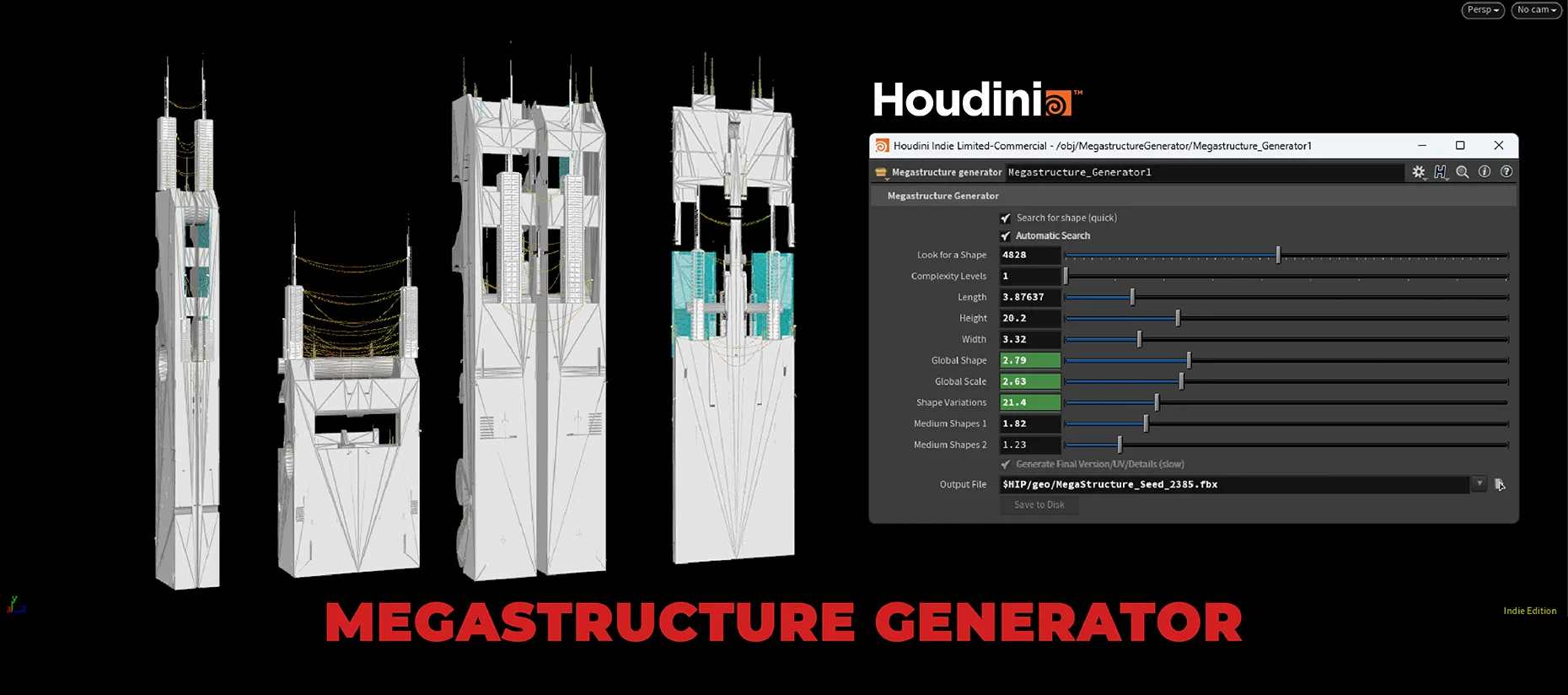 Houdini Tutorial Megastructure Generator [ Procedural Modeling ]