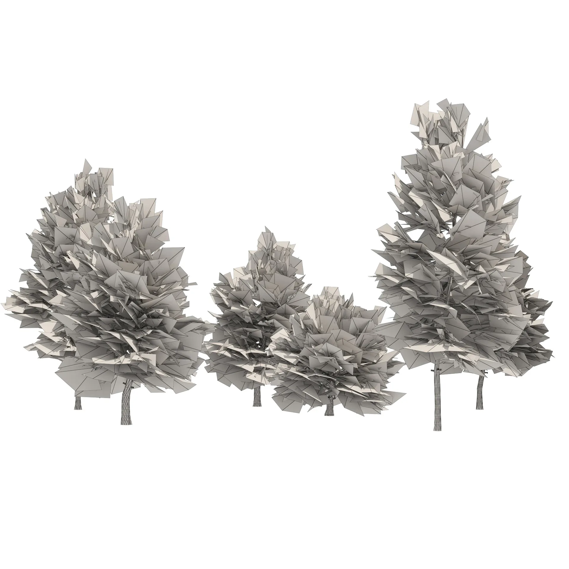 Common Buckthorn trees 3D model