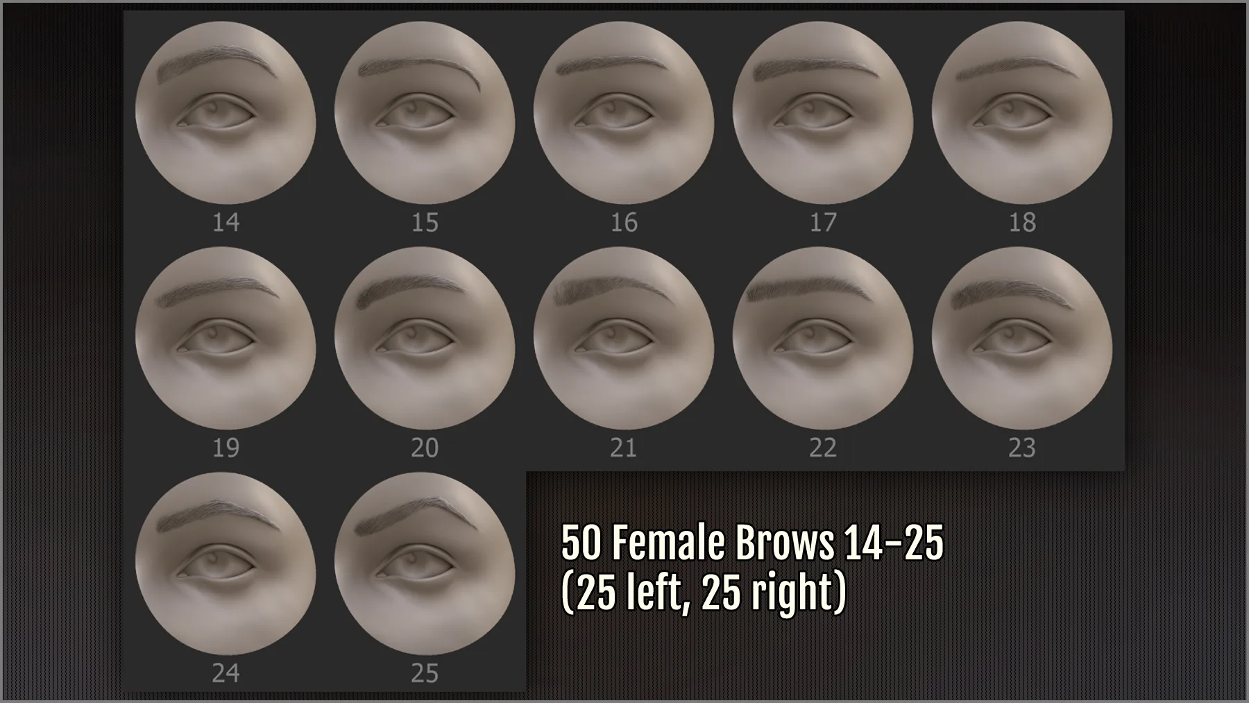 Eyebrows Maker 100 ZBrush IM brushes and 100 OBJs