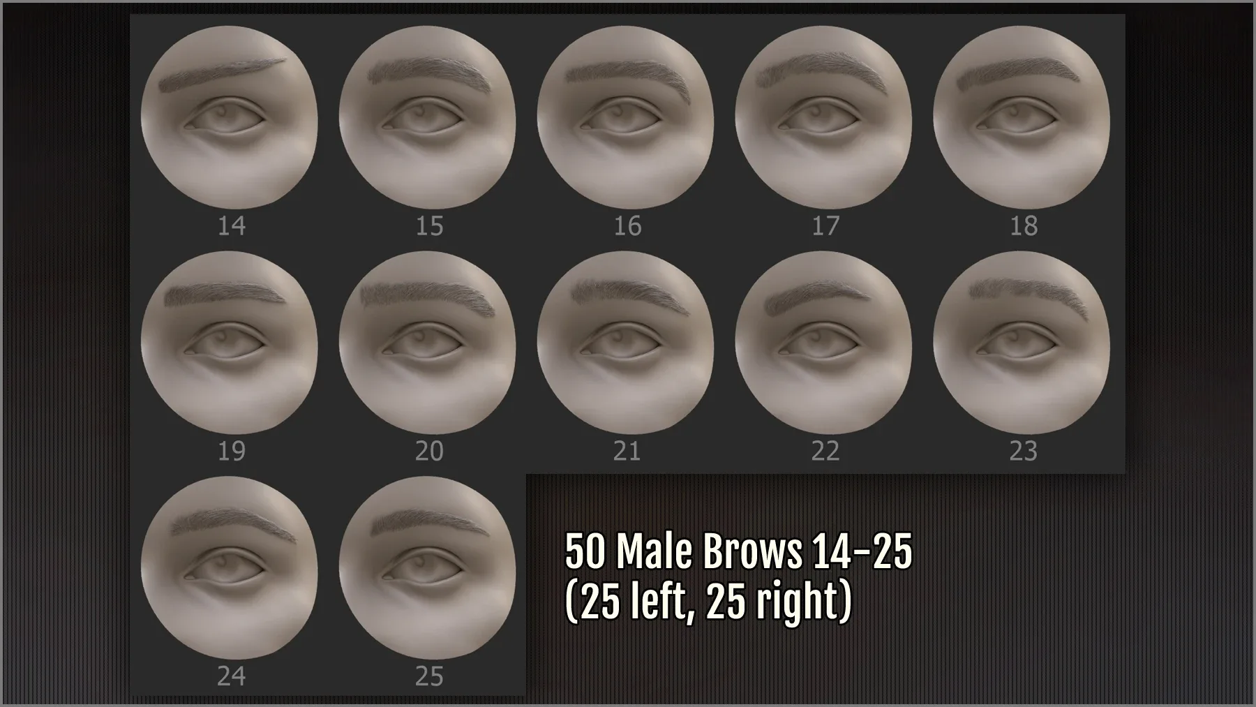 Eyebrows Maker 100 ZBrush IM brushes and 100 OBJs