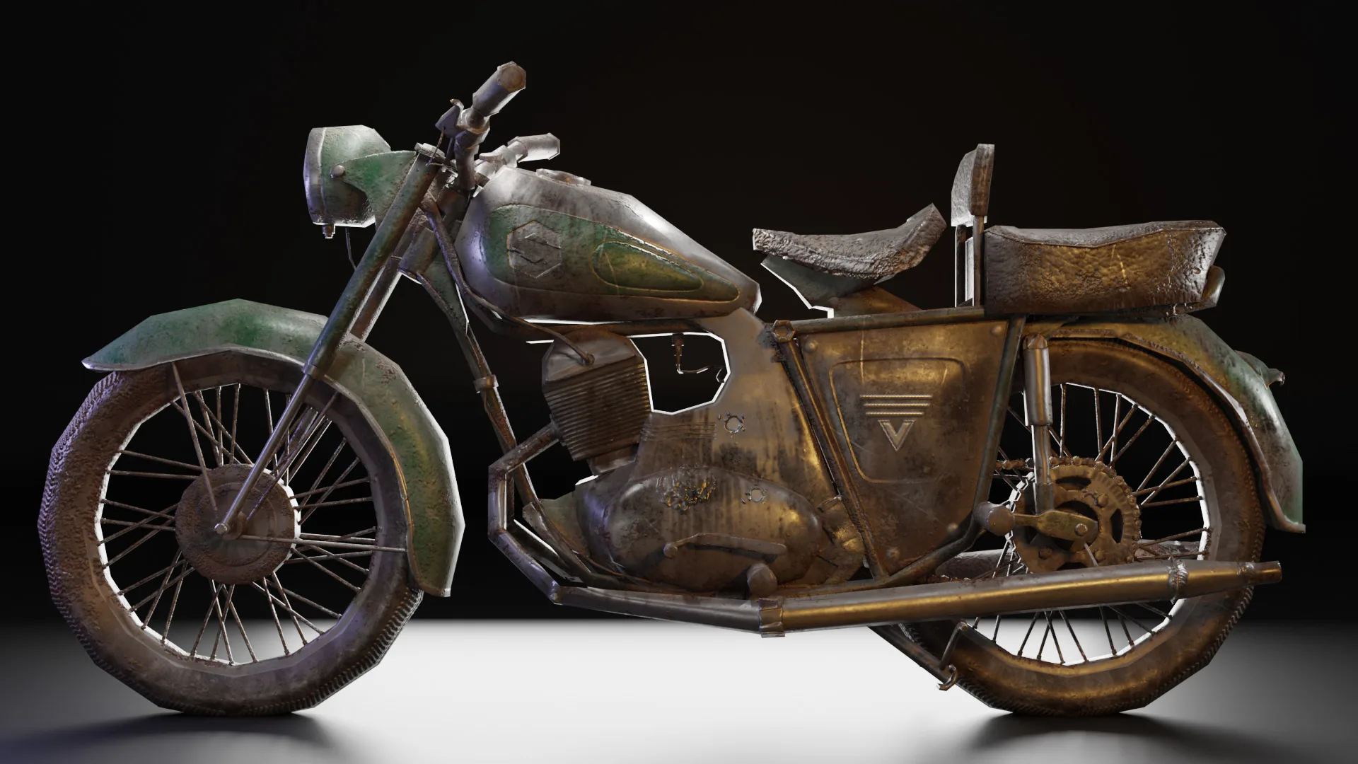 Pama classic motorcycle   Game assets