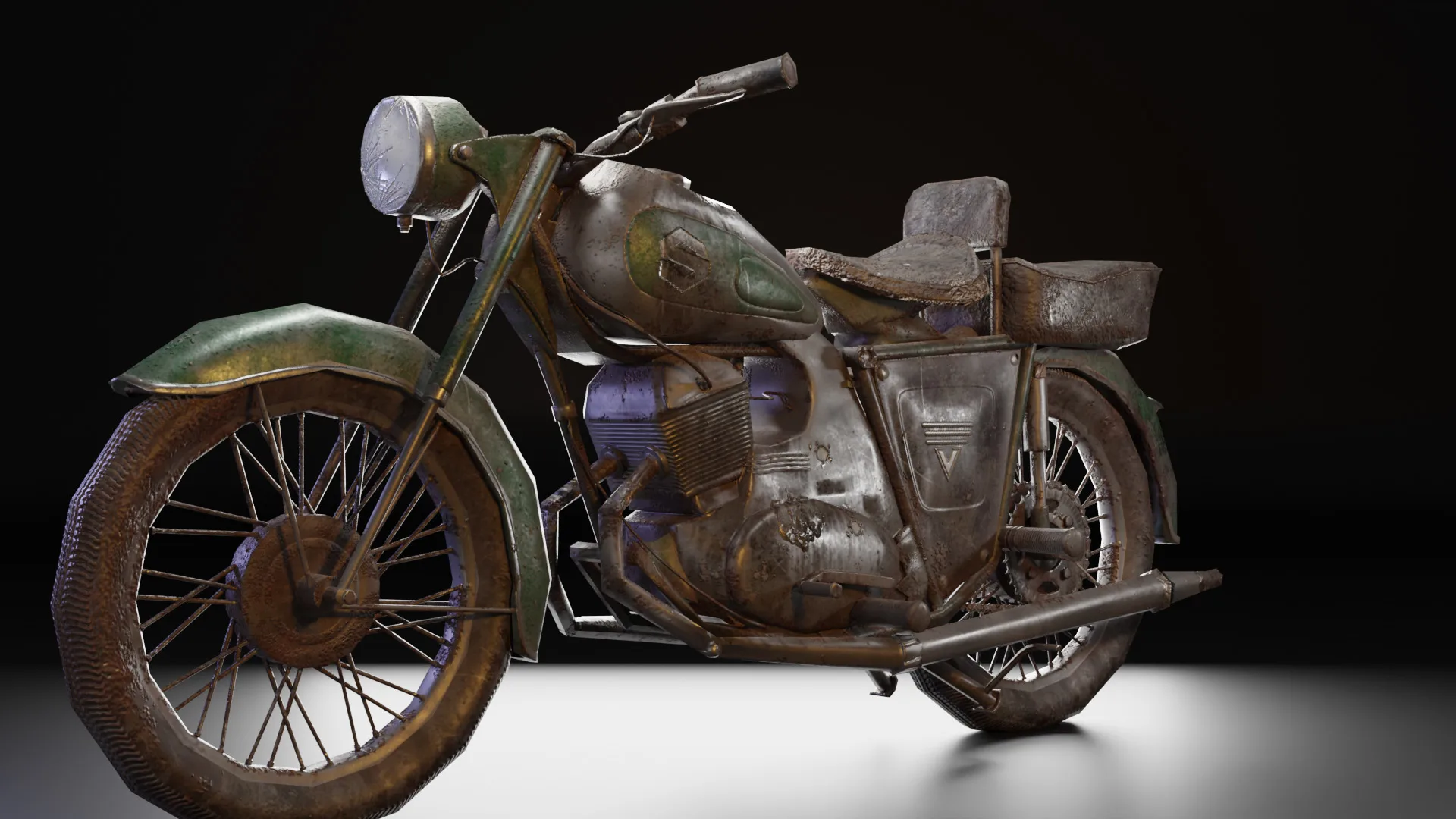 Pama classic motorcycle   Game assets