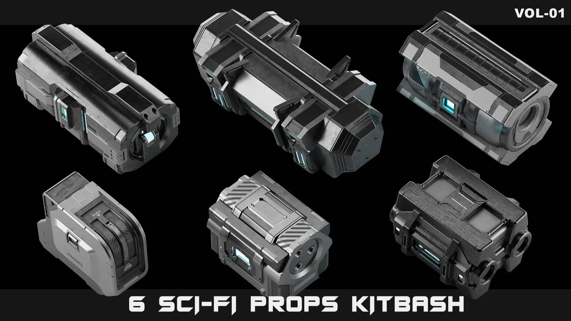 6 Sci-Fi props kitbash