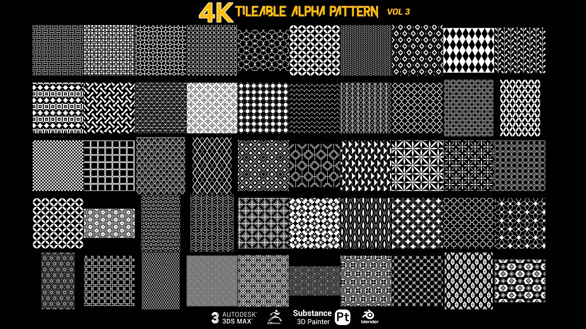 Seamless Fabric Geometrical Pattern Alpha Pack I 4K