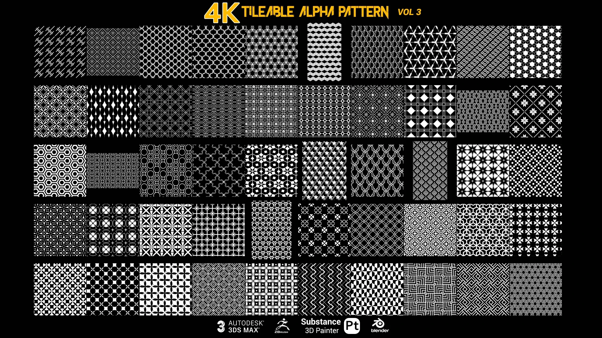 Seamless Fabric Geometrical Pattern Alpha Pack I 4K