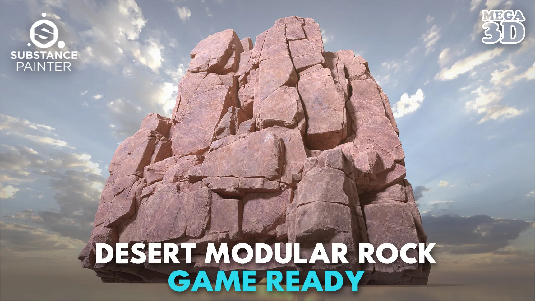 Low poly Desert Modular Rock 230426