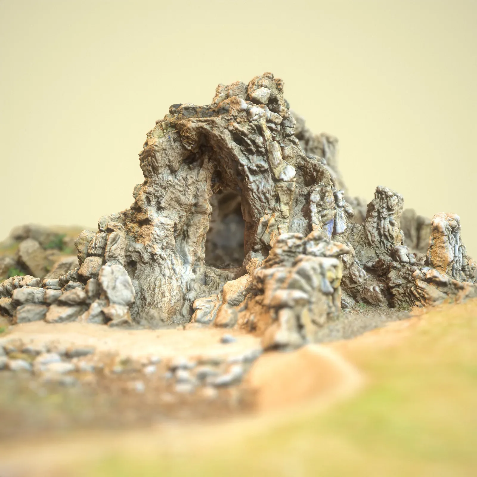 3D Scanned Rocky Cave with Tunnel