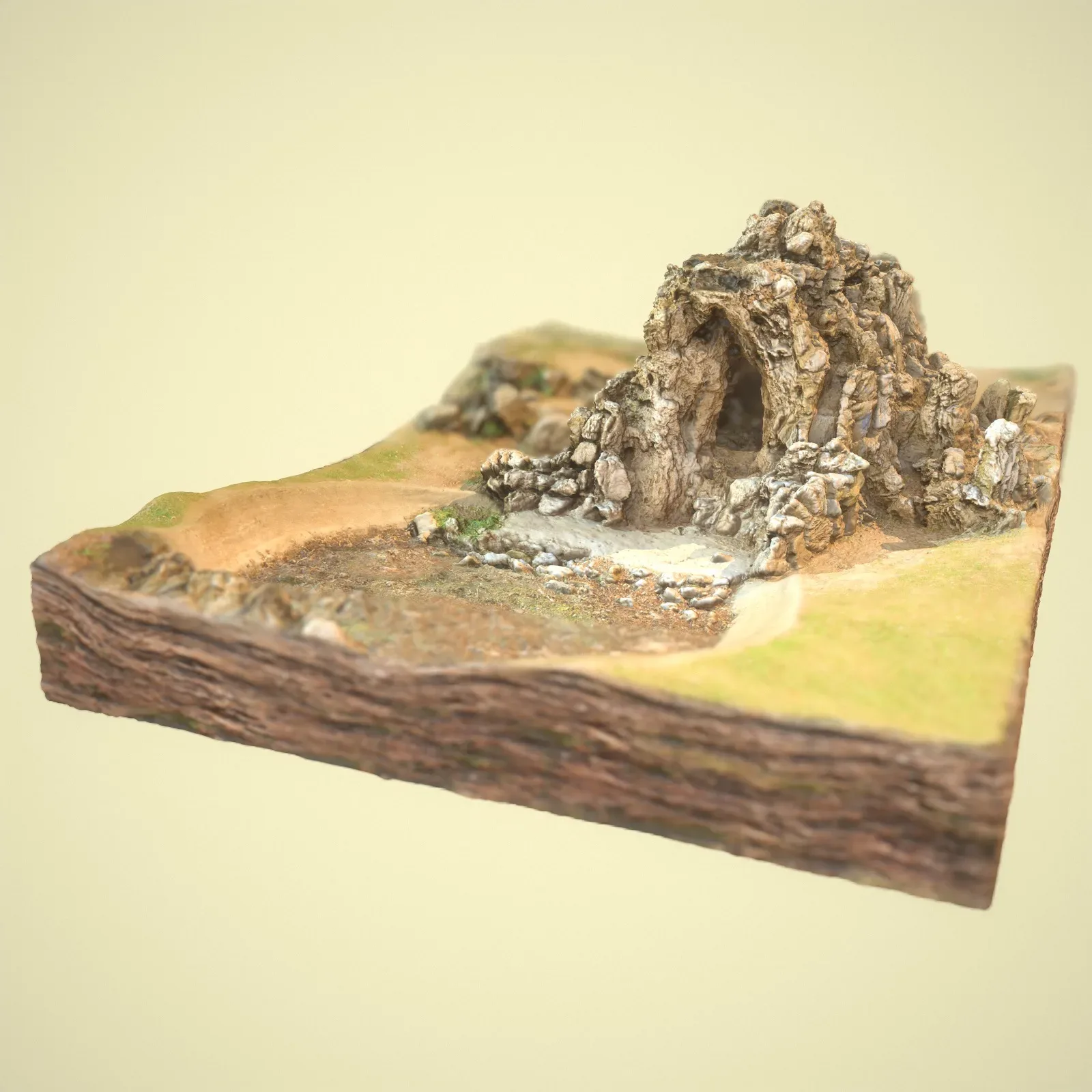 3D Scanned Rocky Cave with Tunnel
