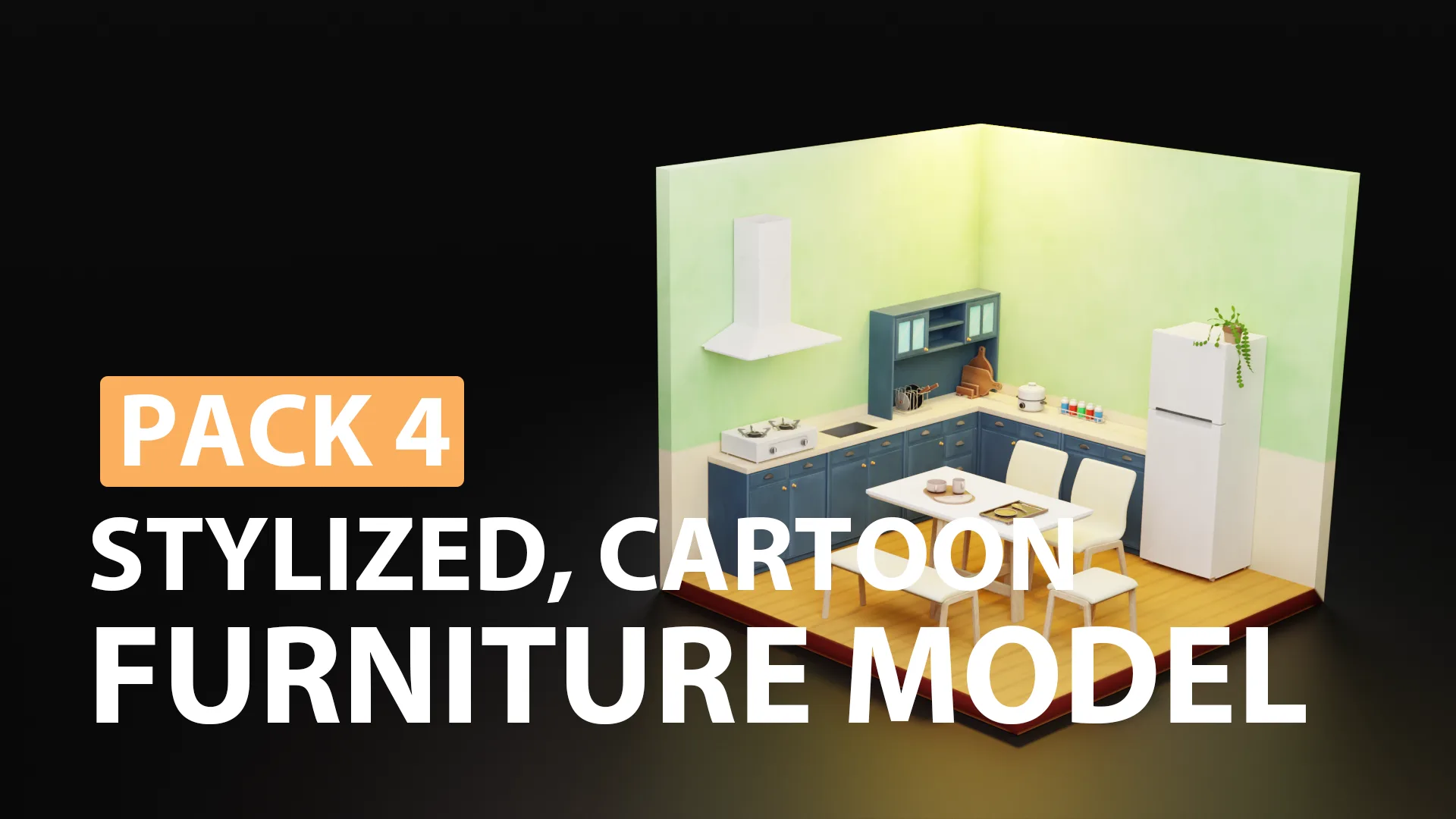 Low poly models VOL 04 | Kpack | Blender Asset Browser | 3D furniture | Stylized | Cartoon | Archviz