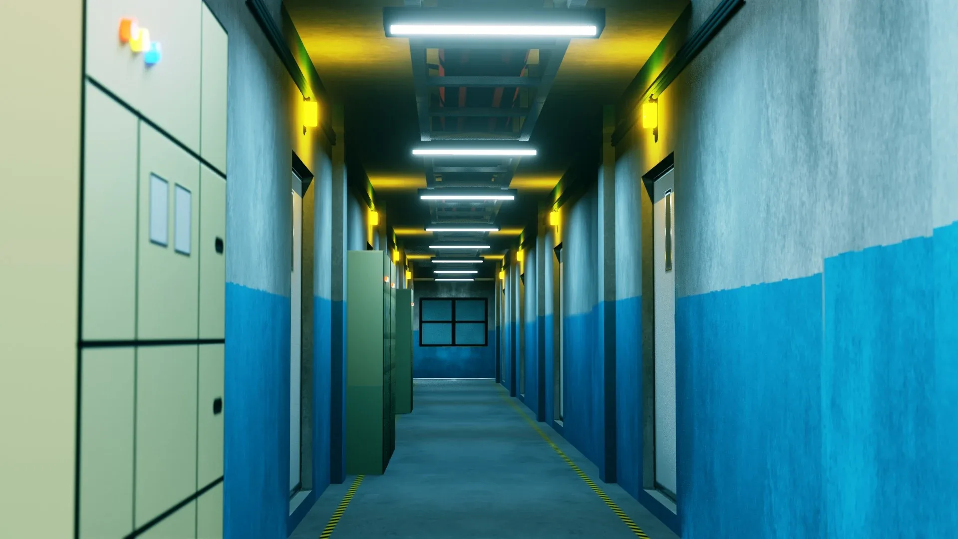 Modular Basement Corridor - Game Ready - PBR