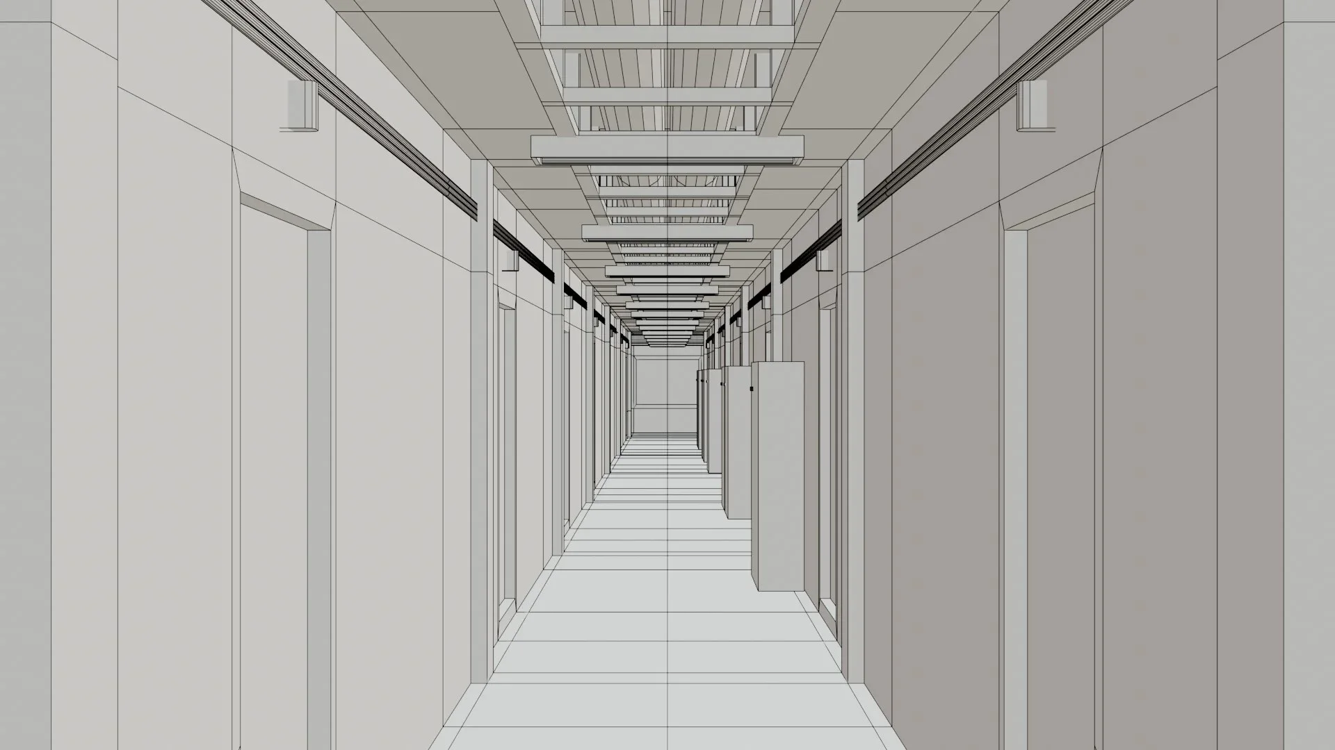 Modular Basement Corridor - Game Ready - PBR