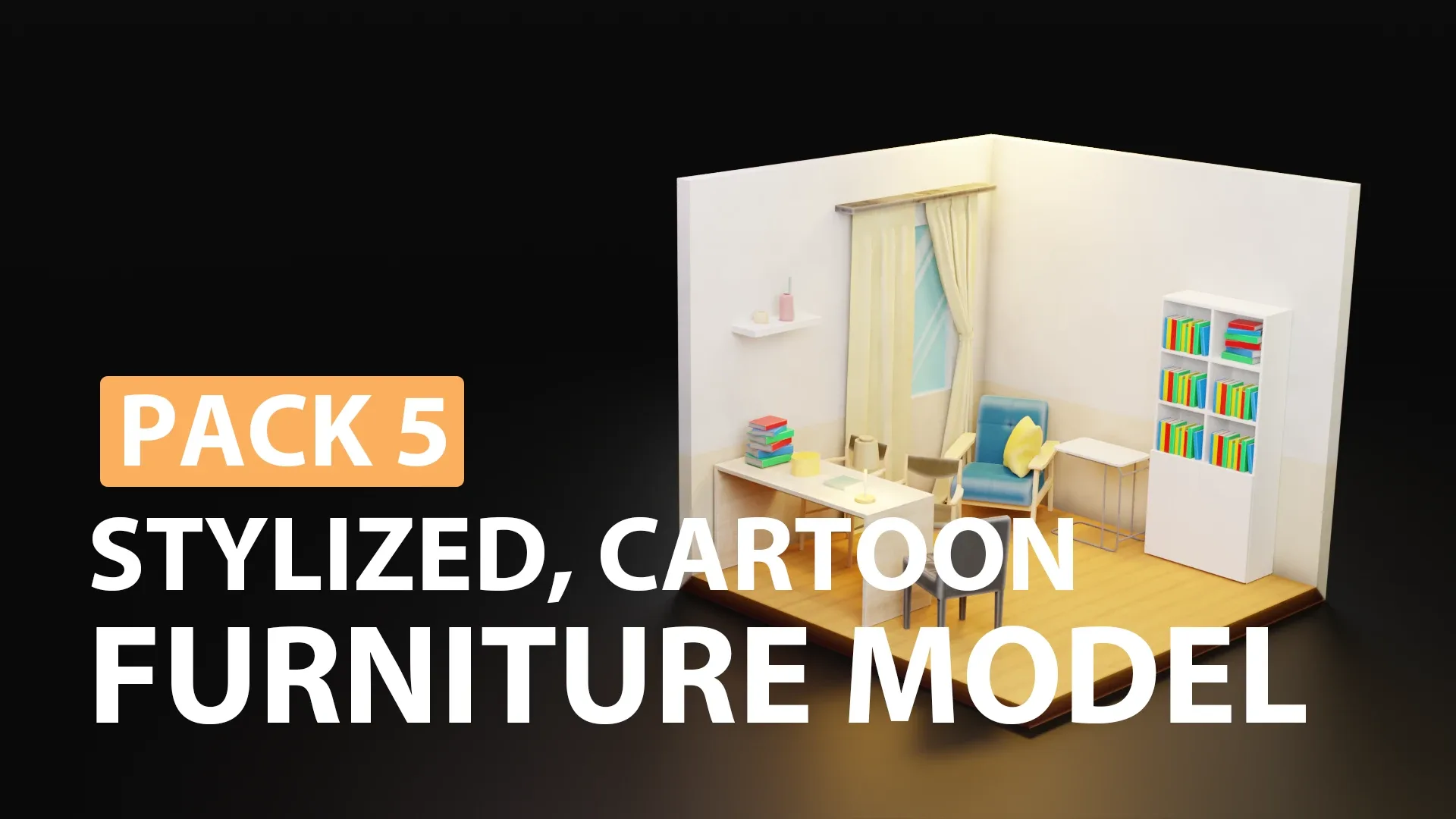 Low poly models BUNDLE | Kpack | Blender Asset Browser | 3D furniture | Stylized | Cartoon | Archviz