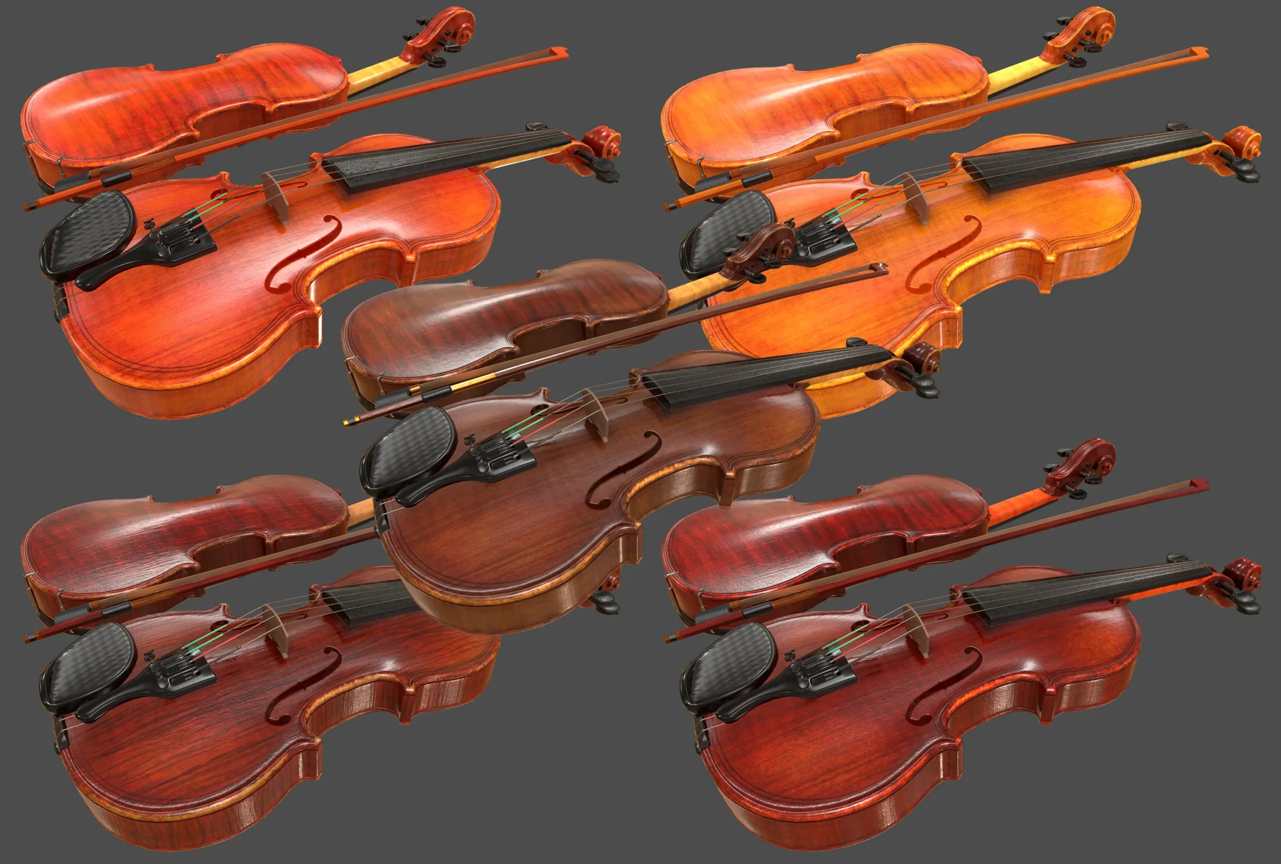 Viola and Bow - Low Poly