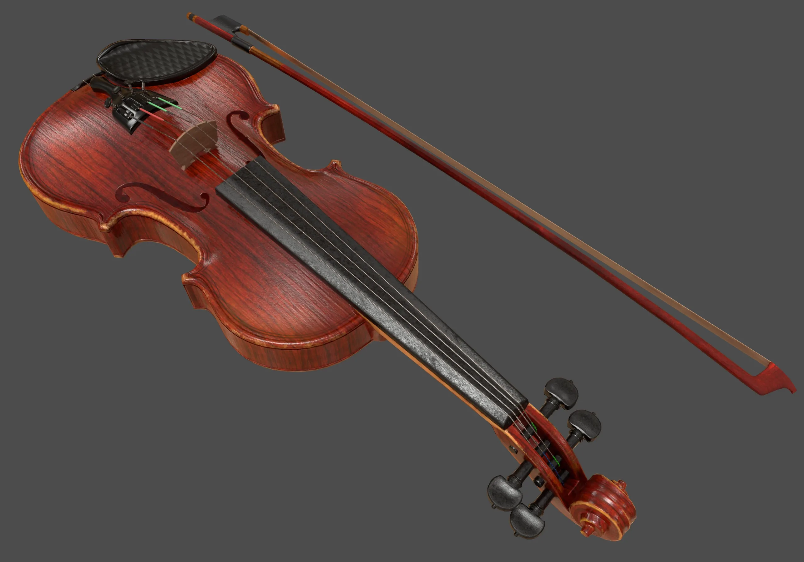 Viola and Bow - Low Poly