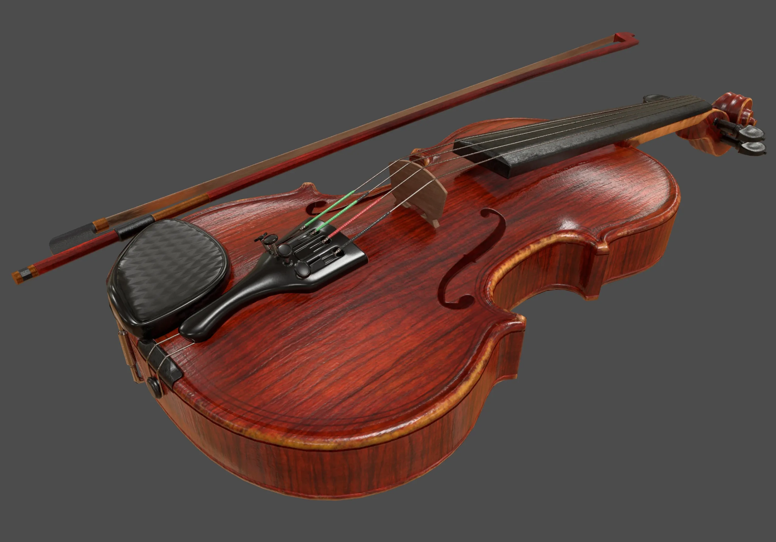 Viola and Bow - Low Poly