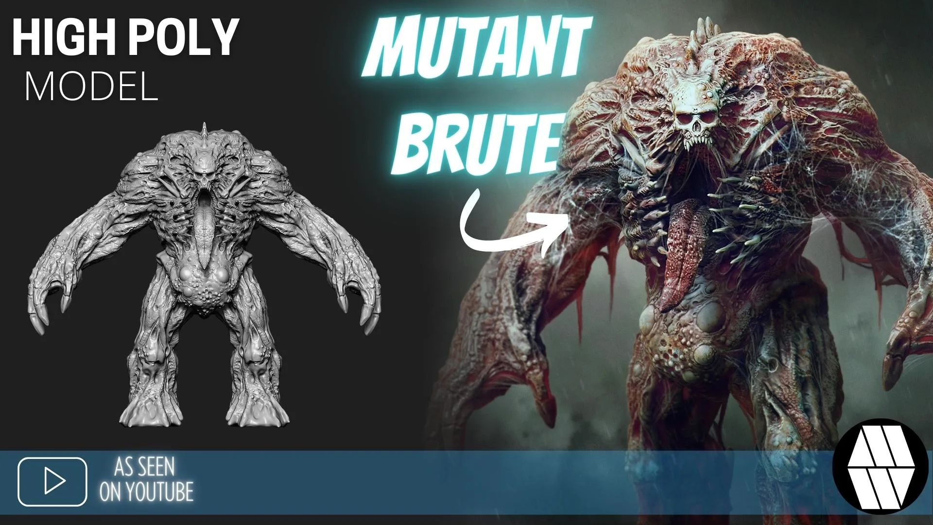 ZBrush Model: Mutant Brute High - FlippedNormals