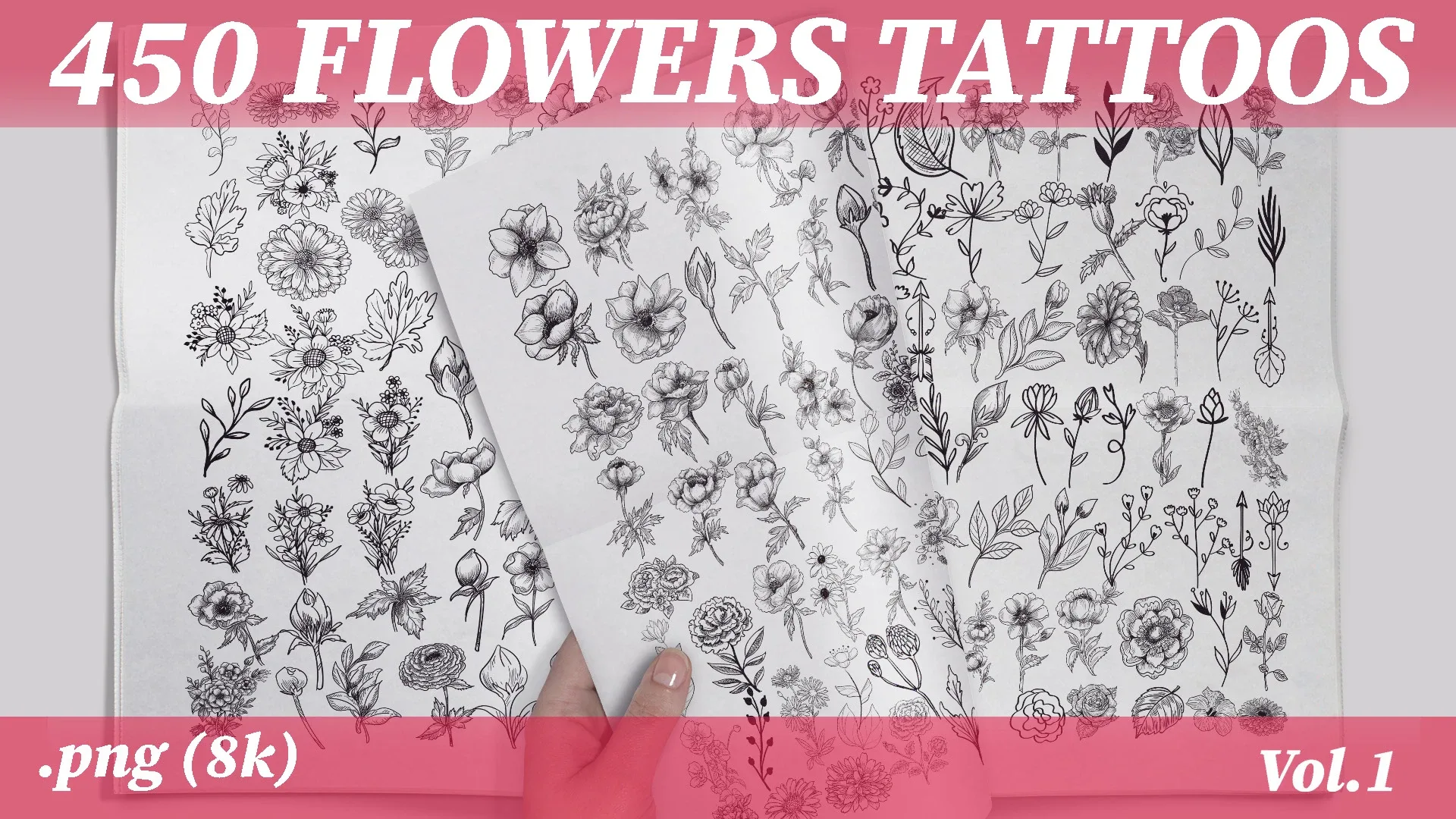 450 Flowers tattoos vol01