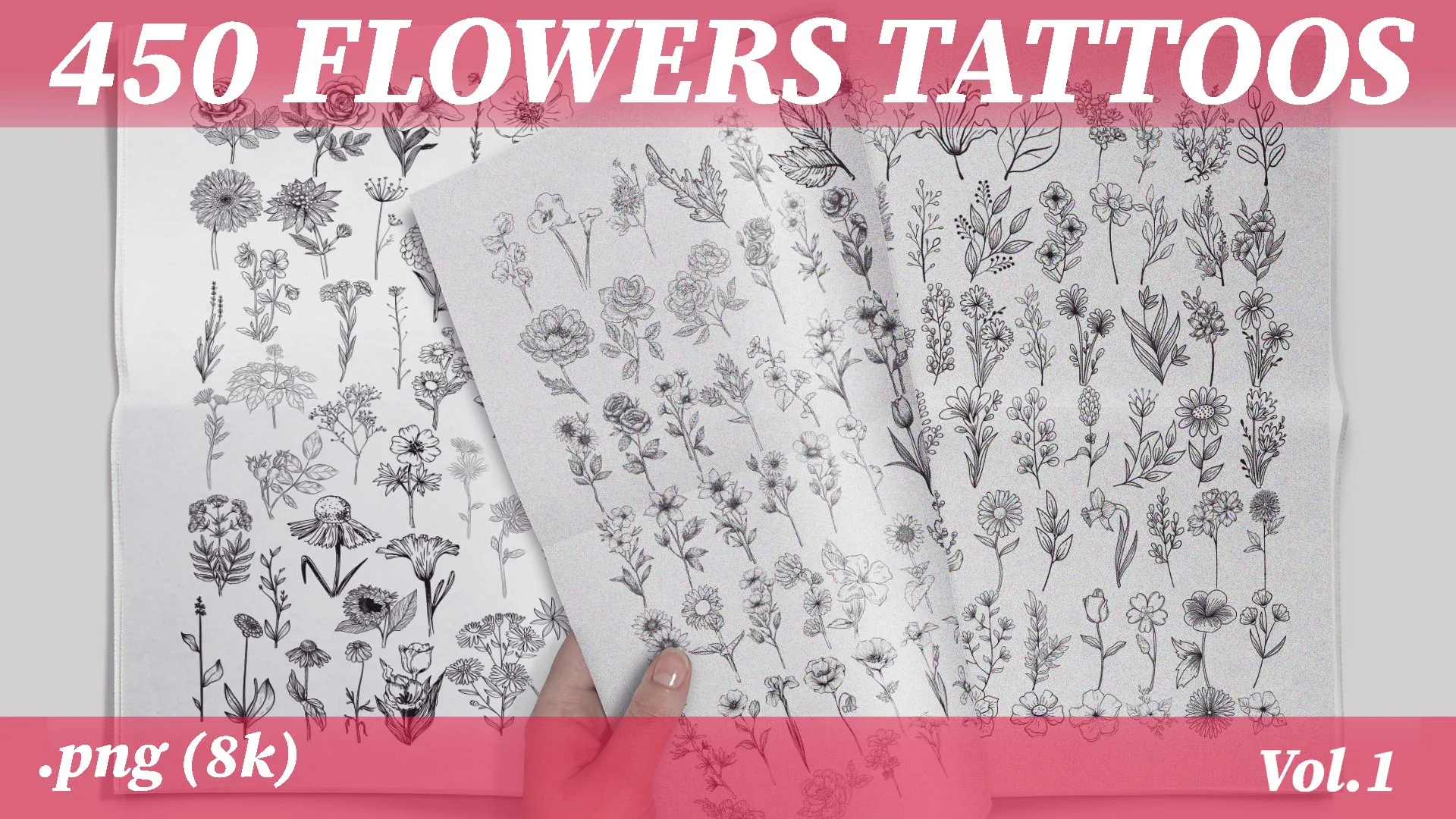 450 Flowers tattoos vol01