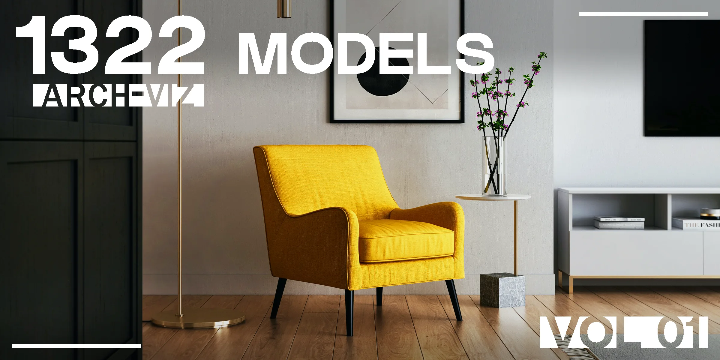 Interior Models VOL 01 - Furniture for Blender & 3ds max