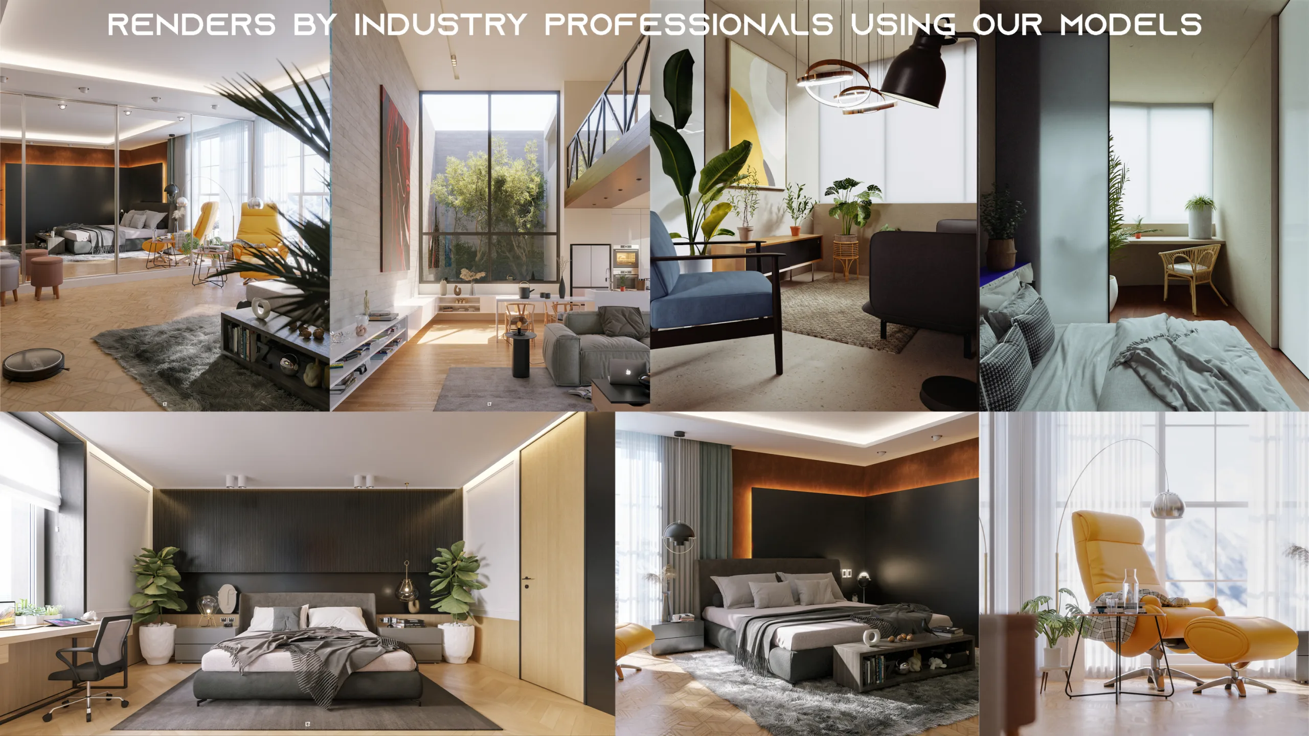 Interior Models VOL 03 - Furniture for Blender & 3ds max