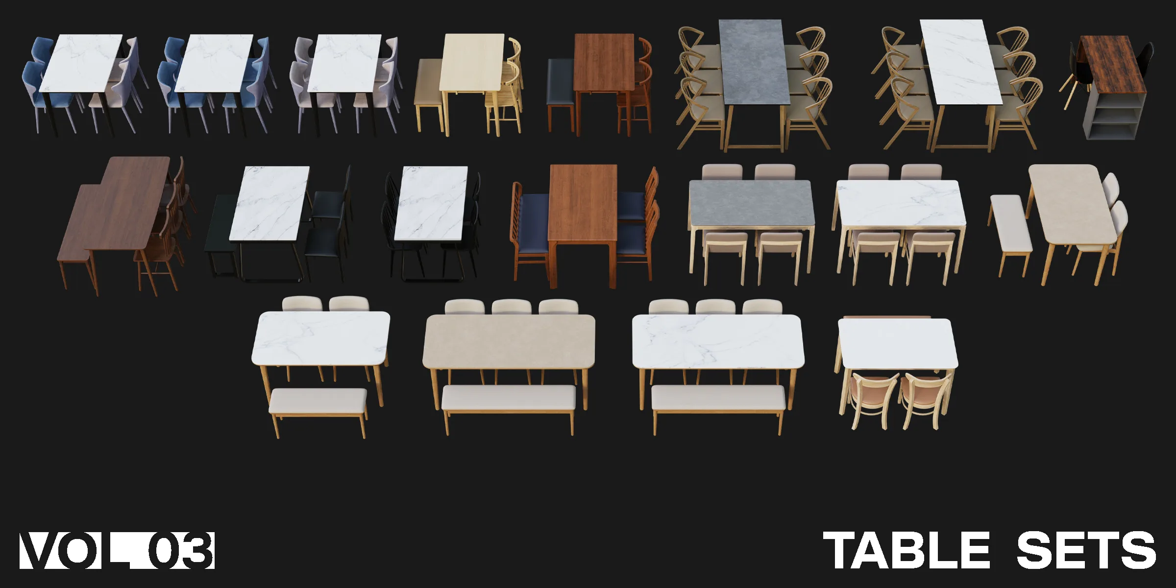 Interior Models VOL 03 - Furniture for Blender & 3ds max