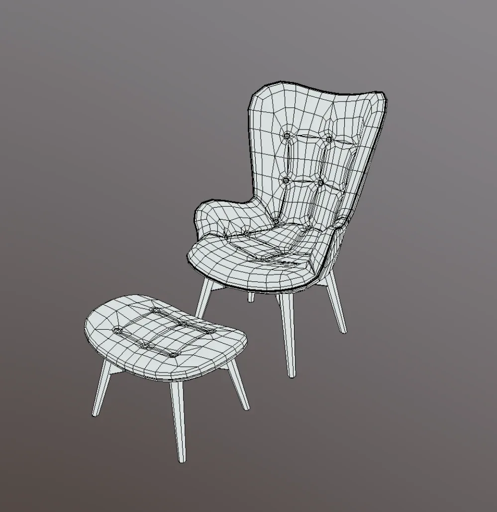 armchair and ottoman