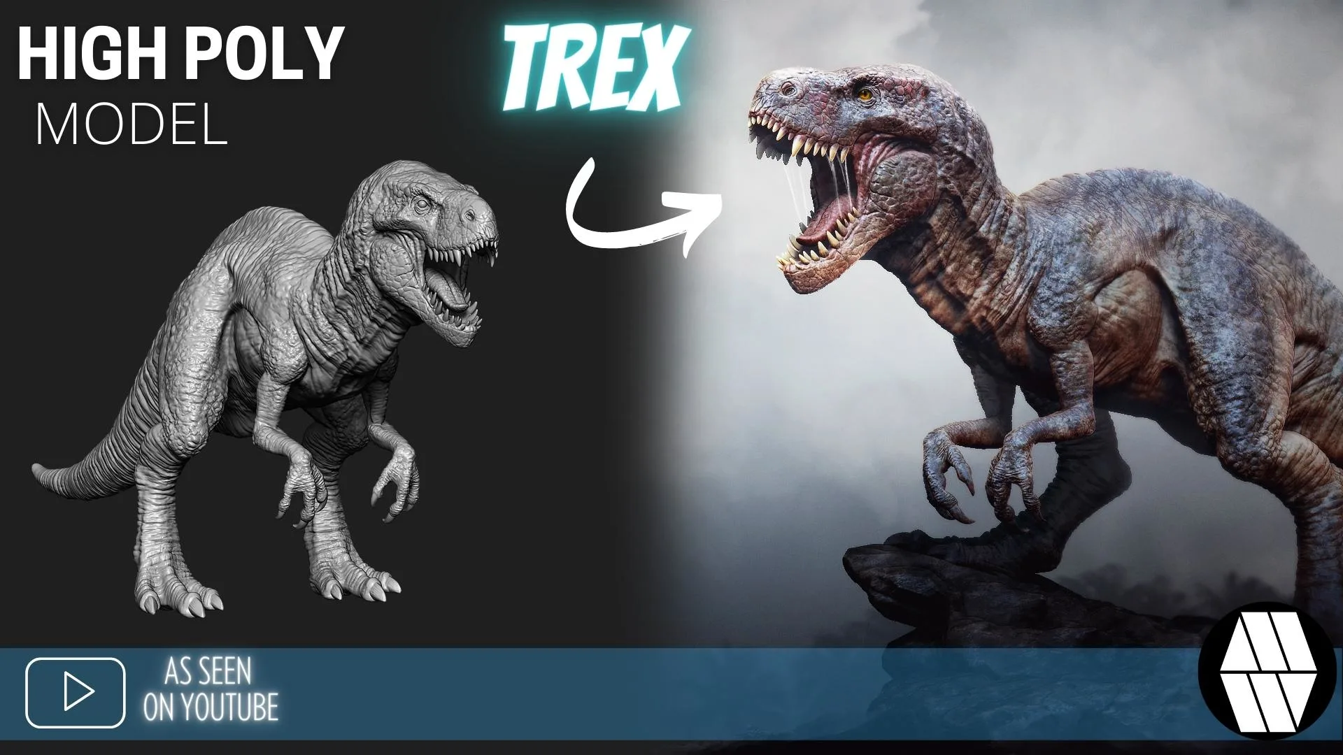 ZBrush Model: T-rex High Poly ZTL & FBX