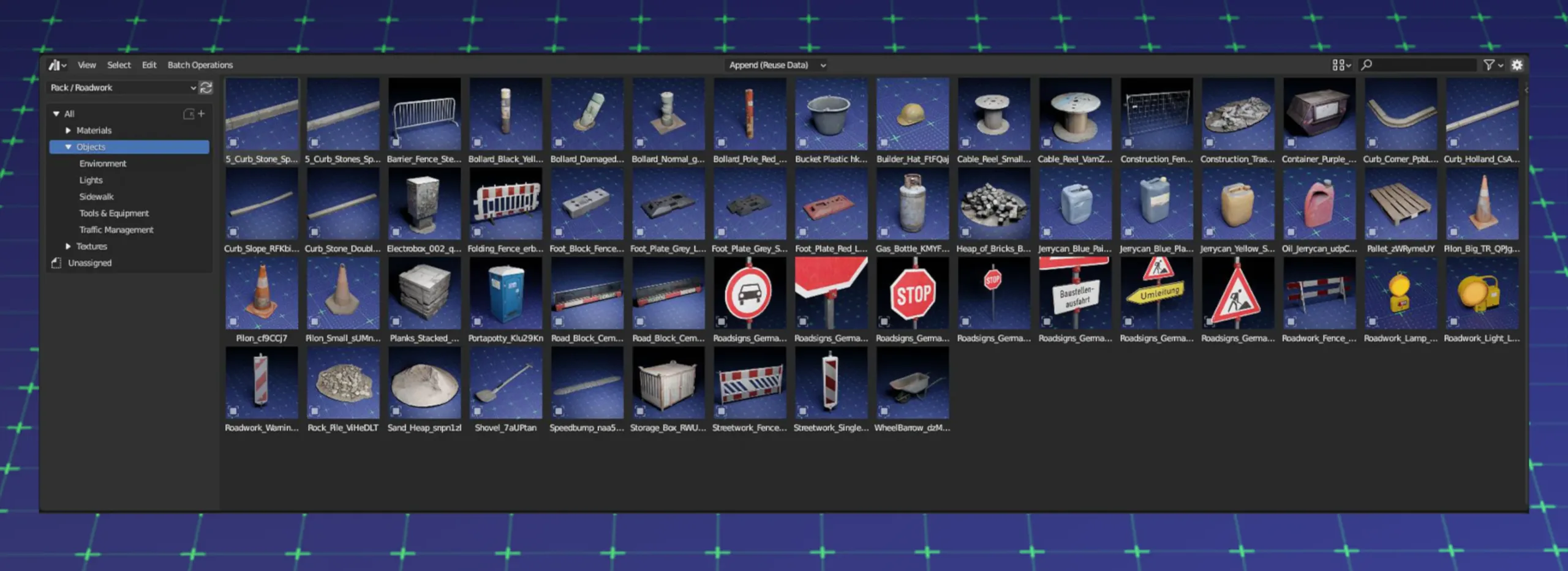 Roadwork Ahead / Achtung Baustelle / 3D Asset Pack / V1.0