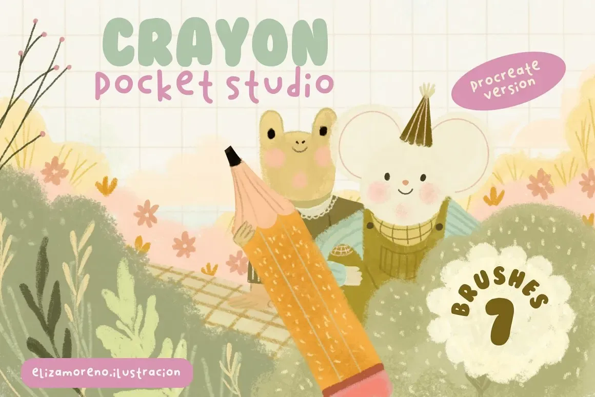 Crayon pocket studio for procreate
