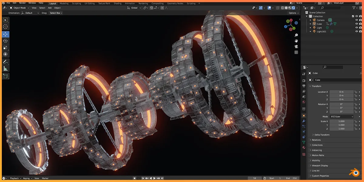 Blender Tutorial - Procedural Modeling Masterclass Procedural Space Station Generator