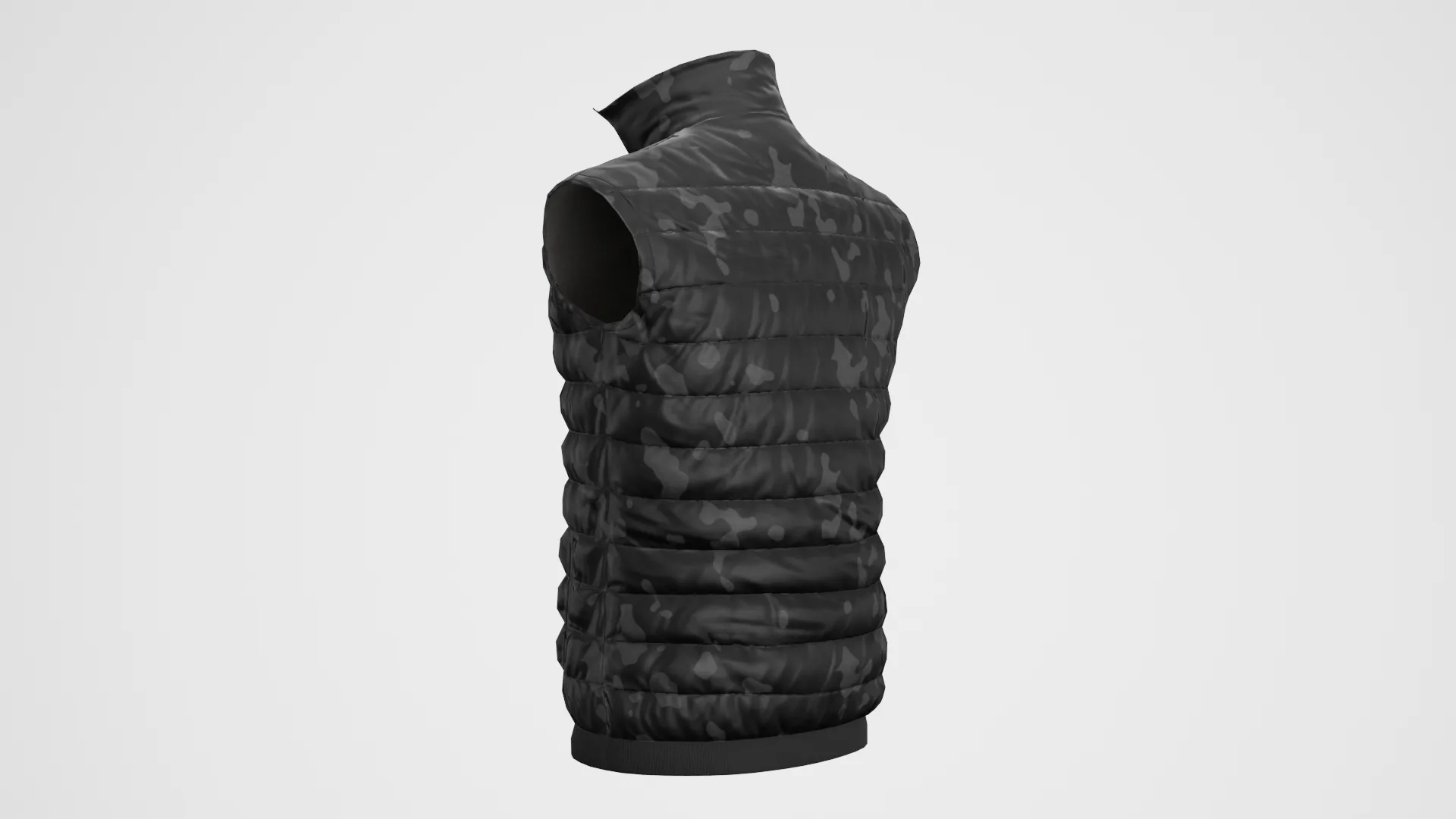 Jacket Sleeveless Camouflage Black