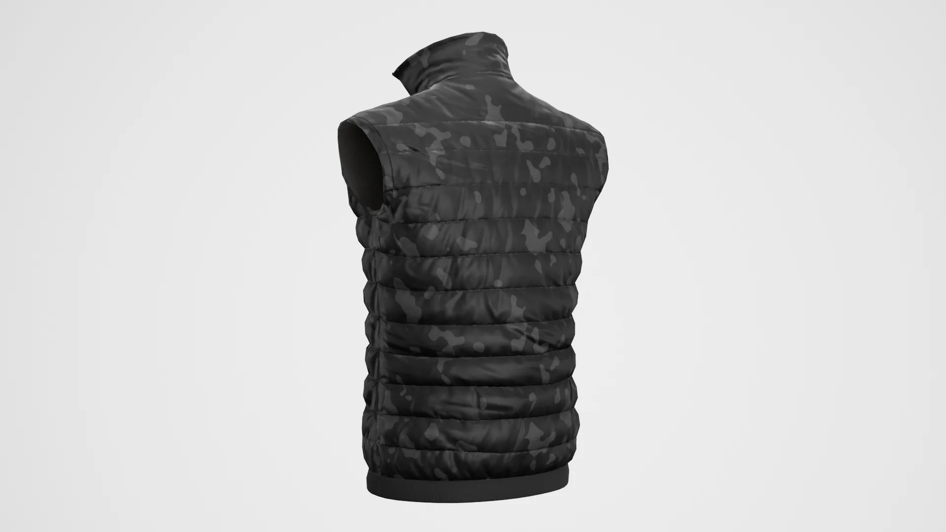 Jacket Sleeveless Camouflage Black