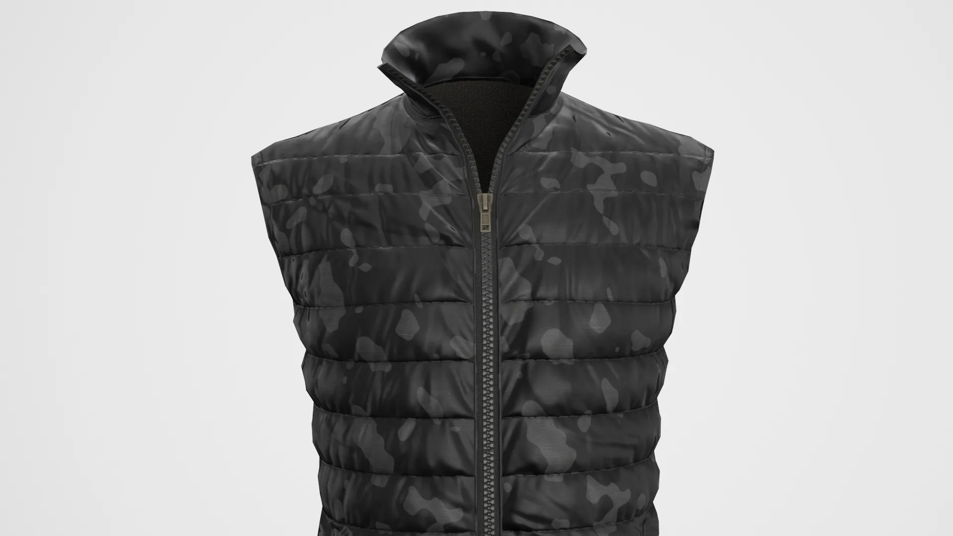 Jacket Sleeveless Camouflage Black