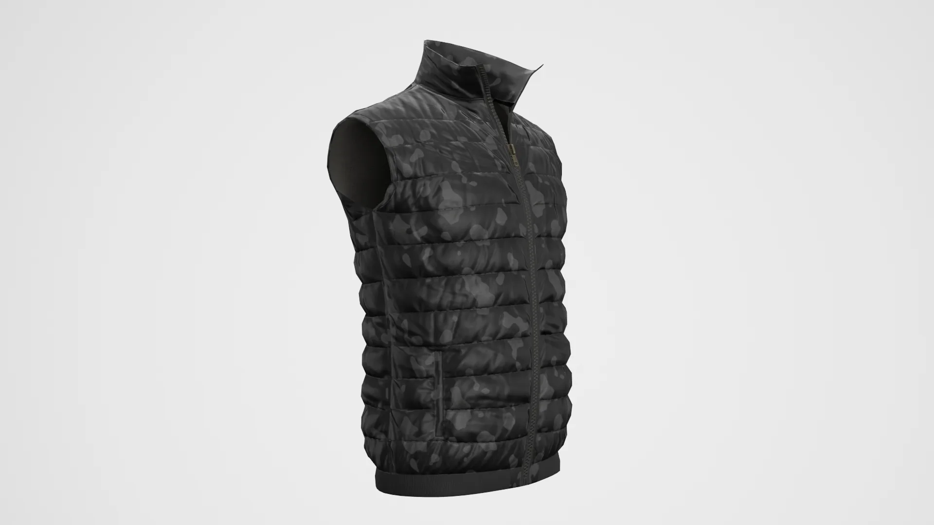 Jacket Sleeveless Camouflage Black