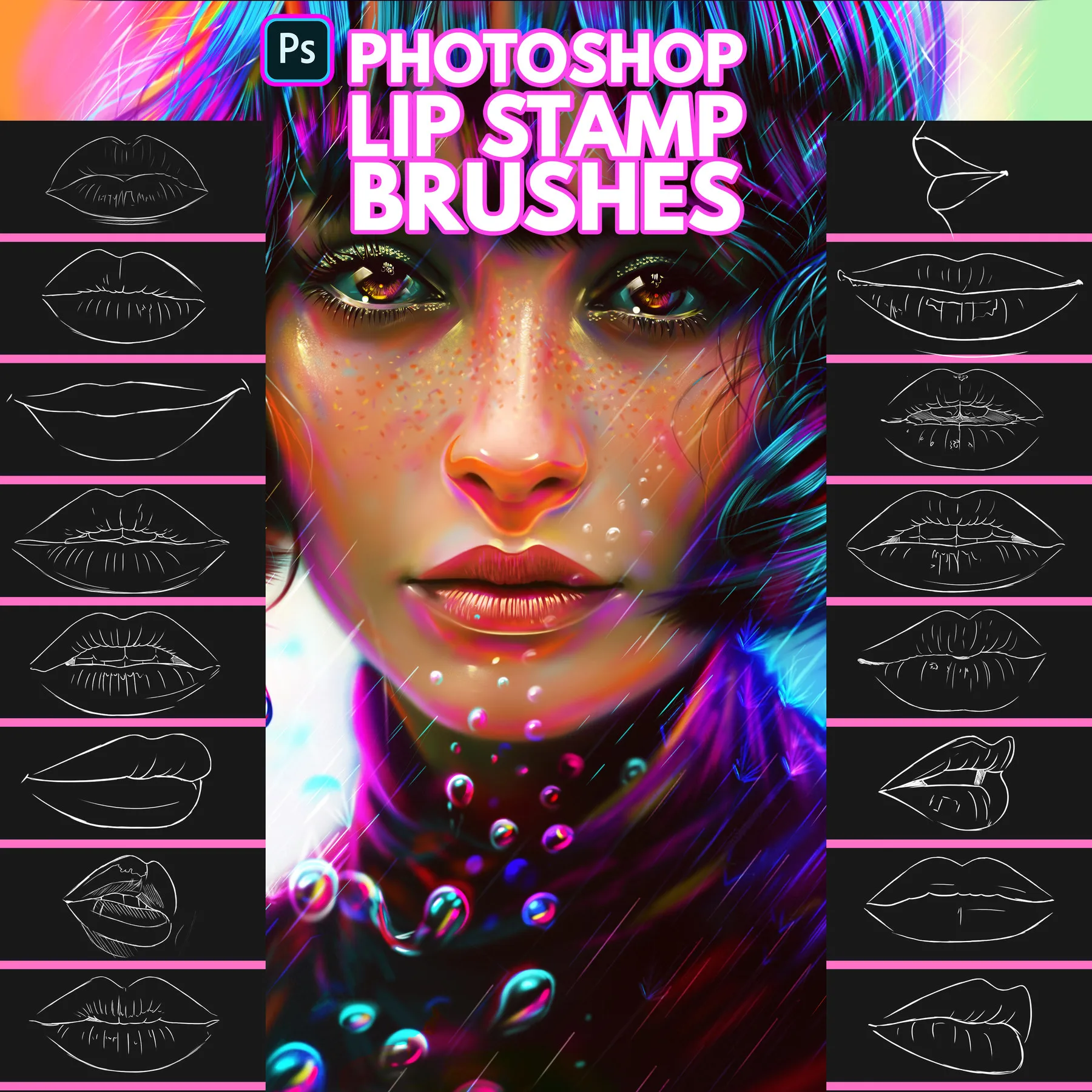 Lip Brushes for Photoshop and Procreate