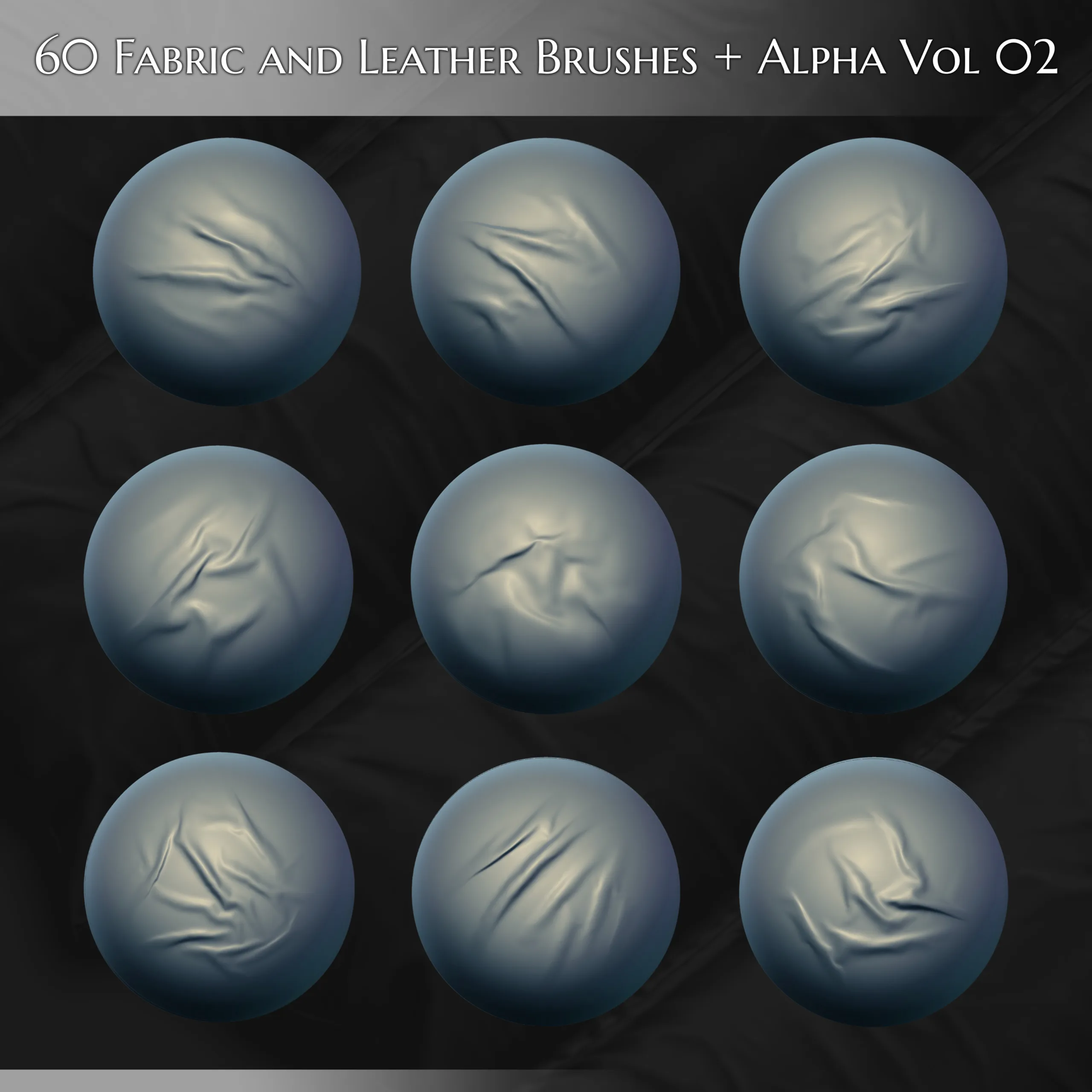 60 Fabric and Leather Brushes (Tension & Compression Folds) Vol 02