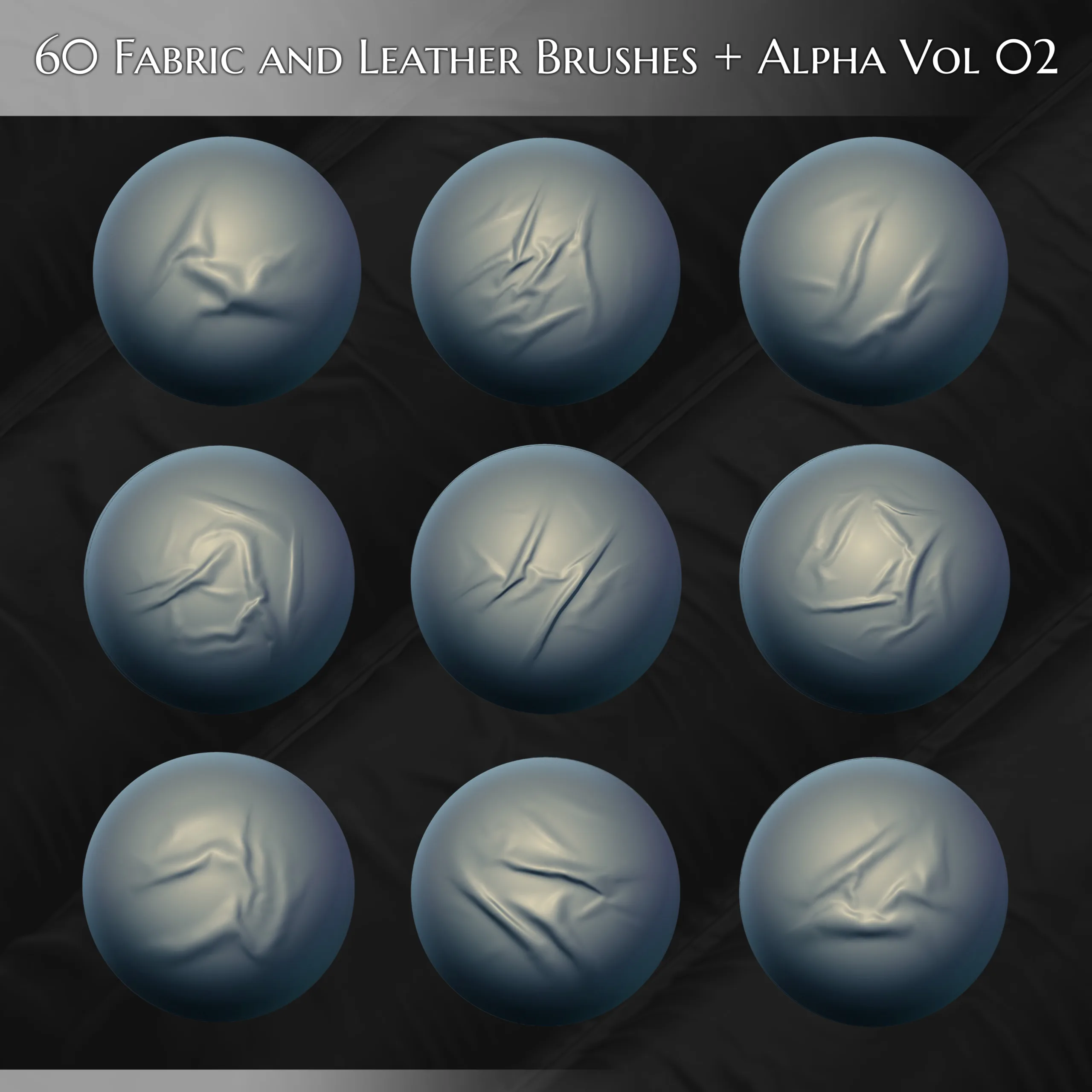 60 Fabric and Leather Brushes (Tension & Compression Folds) Vol 02