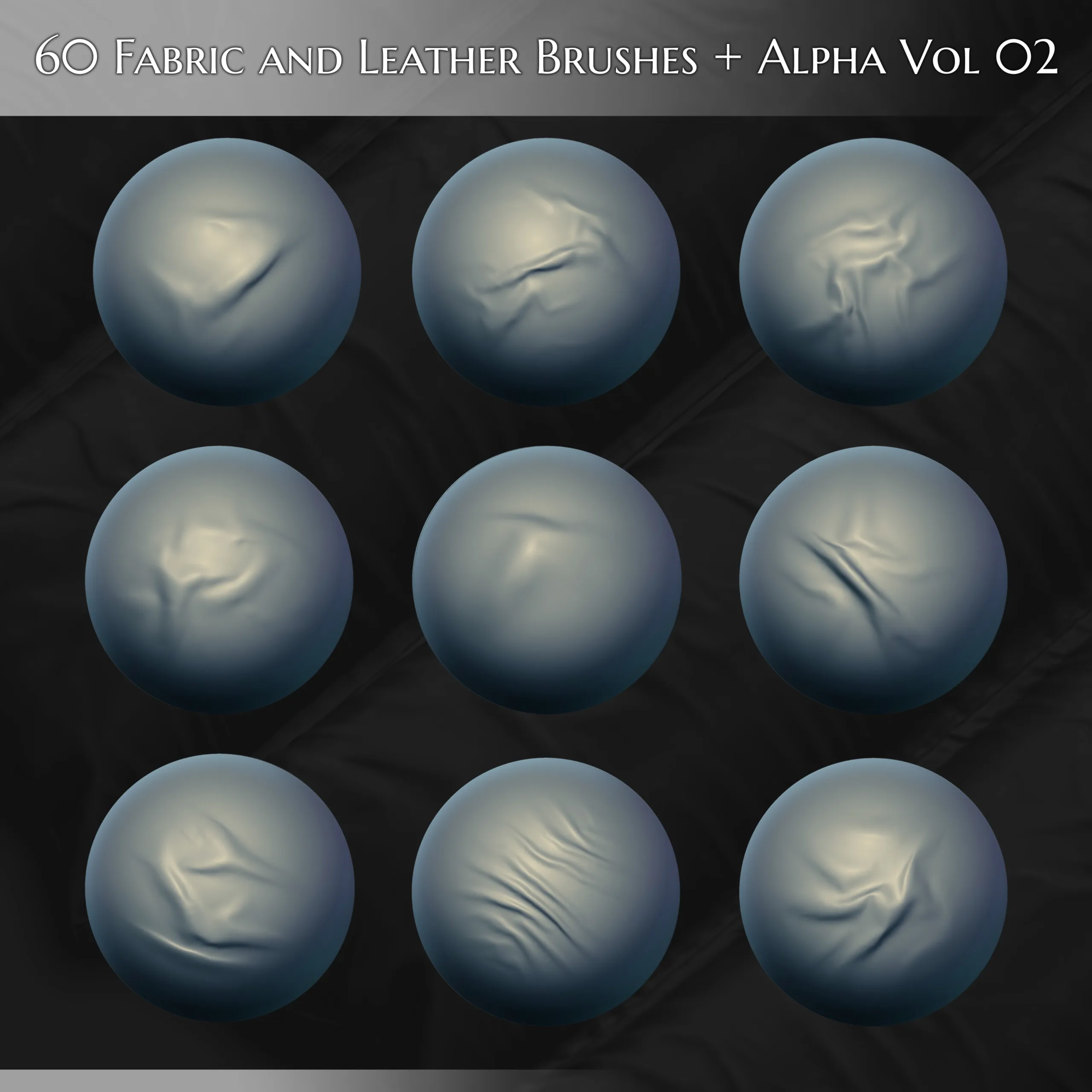 60 Fabric and Leather Brushes (Tension & Compression Folds) Vol 02