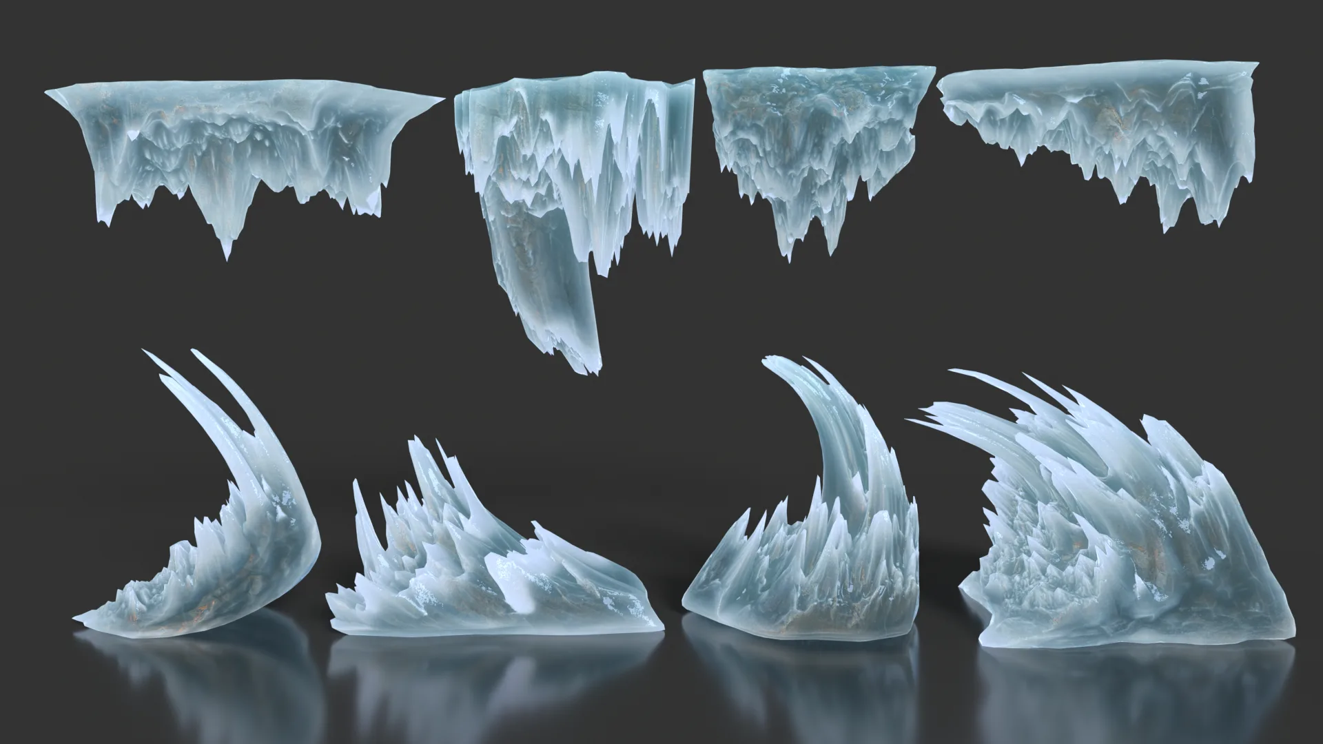 Low poly Curve Ice Spike 230503