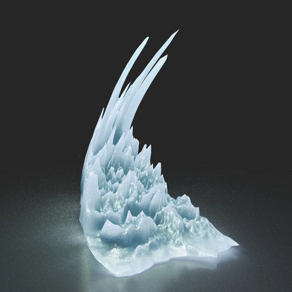 Low poly Curve Ice Spike 230503