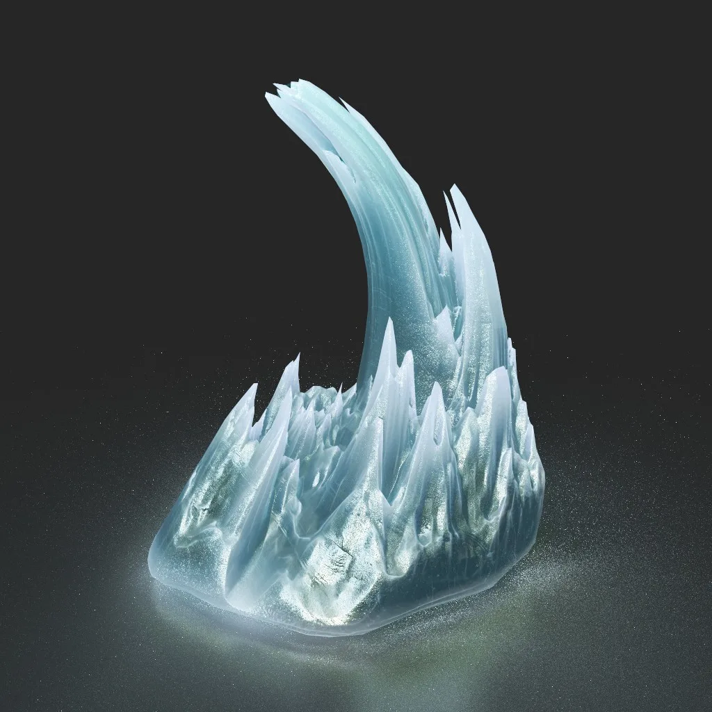 Low poly Curve Ice Spike 230503