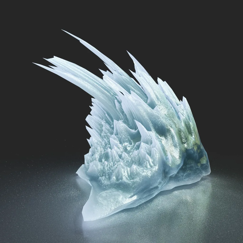 Low poly Curve Ice Spike 230503