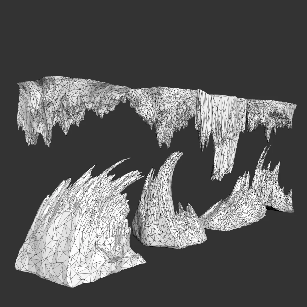 Low poly Curve Ice Spike 230503